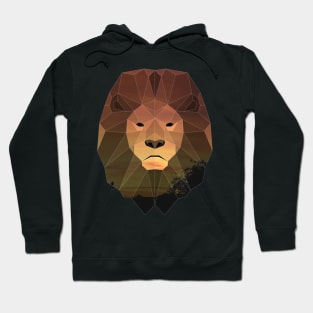 Lion Low Poly Double Exposure Art Hoodie